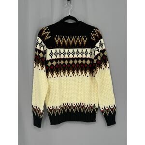Vtg The Broadway Sweater Mens Large Knit Acrylic Pullover 80s Fair Isles Apres